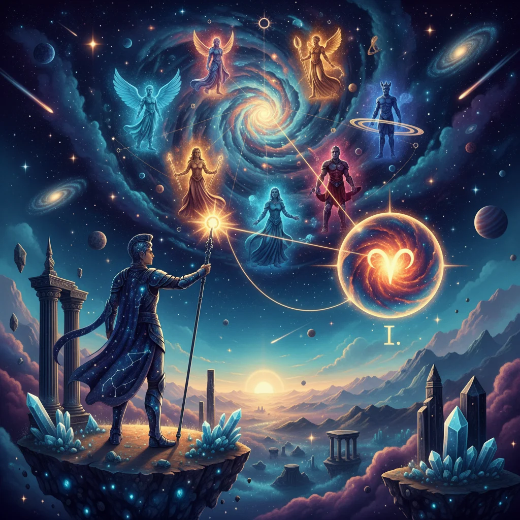 Deine kosmische Heldenreise: Was Aspekte im Horoskop enthüllen – visuelle Einordnung