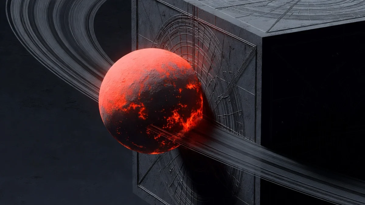 The unstoppable force meets the immovable object: Mars’s raw energy confined by Saturn’s rigid structure.