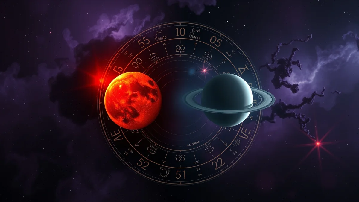 July 2026 Mars Saturn opposition exact alignment astrology