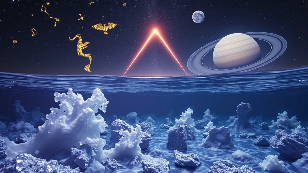 Leo and Saturn Pisces constellations representing astrological Quincunx tension