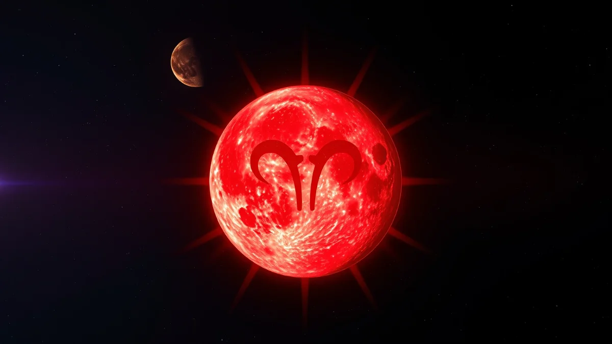 Aries Moon Mars aggressive cosmic energy astrological wheel
