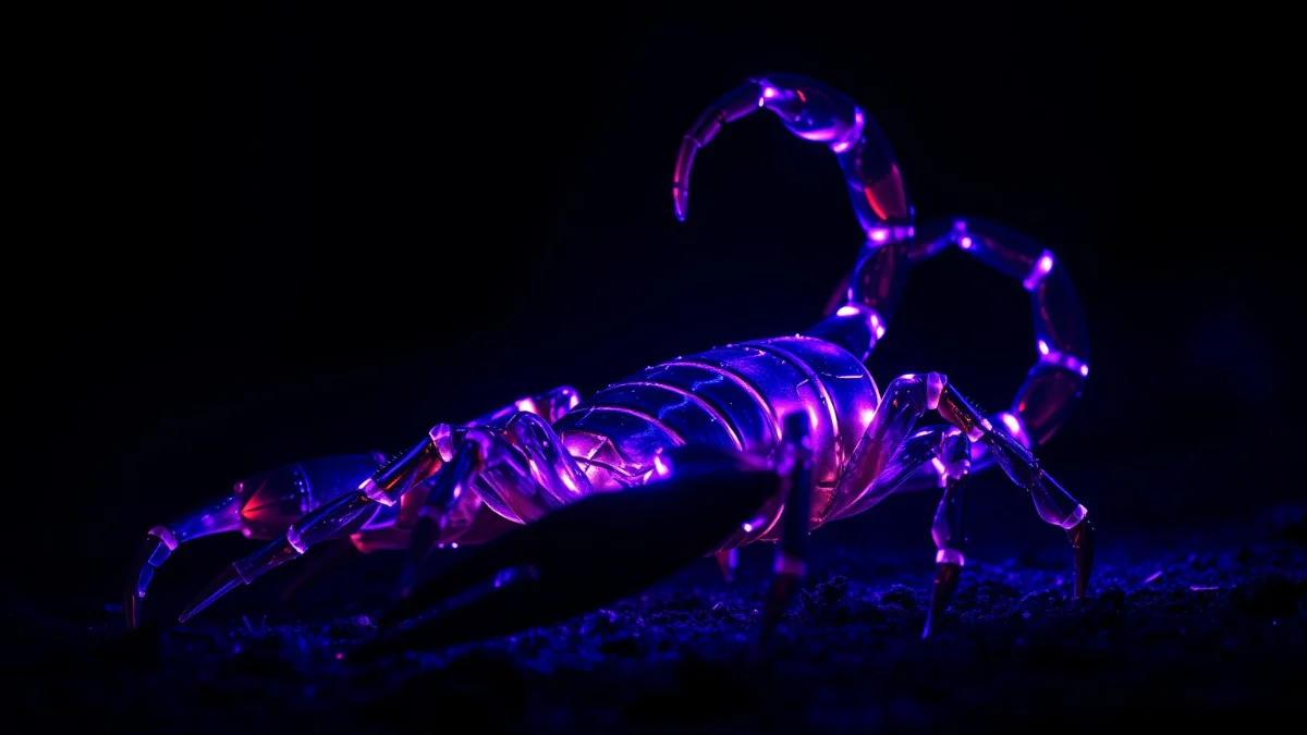 Glowing scorpion symbolizing Plutonic power and transformation