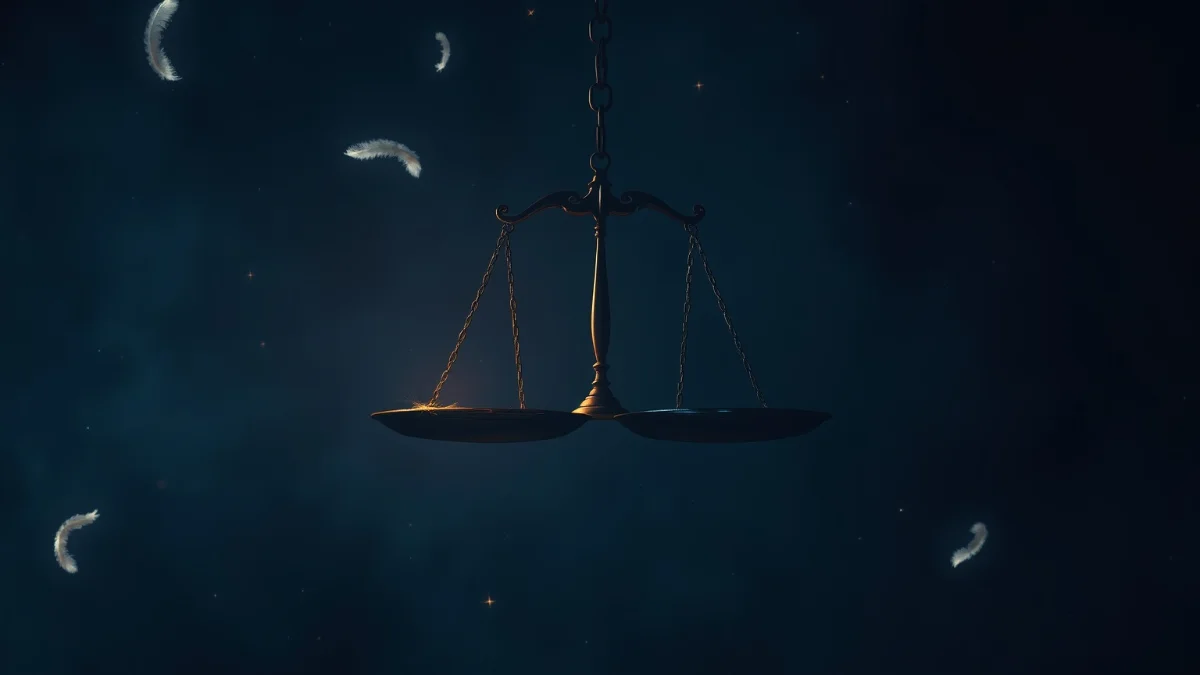 Libra scales balance cosmic starlight astrology imagery