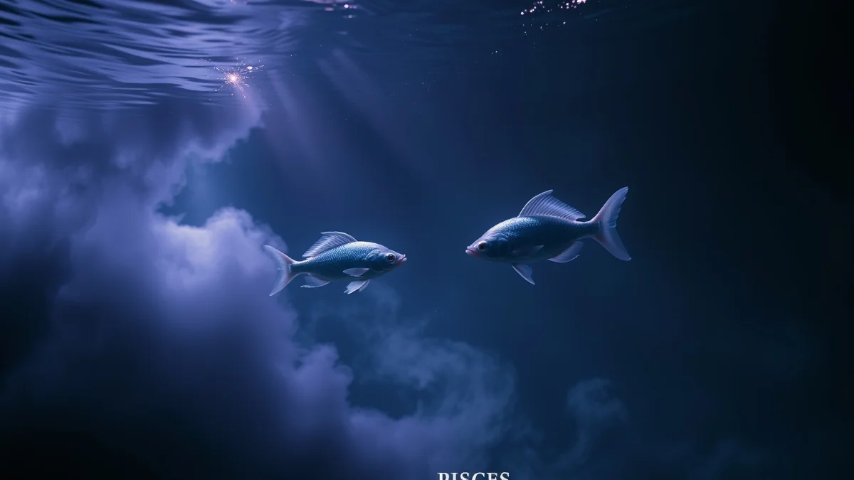 Pisces twin fish Neptune mystical ethereal dreamscape